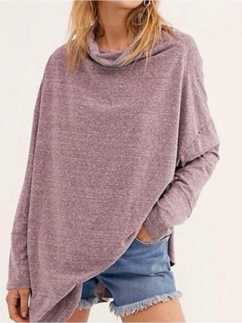 NWOT Free People We The Free Bella Vista Cowl Neck Tunic XS Oversized